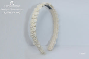 Cerchietto beige Prima Comunione Essential Realizzato a mano - Il Tocco di Minerva