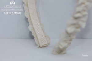 Cerchietto beige Prima Comunione Essential Realizzato a mano - Il Tocco di Minerva