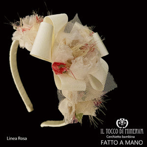 Cerchietto Bambina Linea Rosa panna – Fatto A Mano - Il Tocco di Minerva