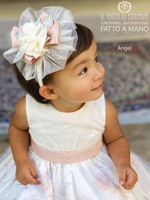 Cerchietto Prima Comunione/Cerimonia Angel Bianco – Realizzata A Mano - Il Tocco di Minerva