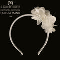Cerchietto Cerimonia Vita Bianco Seta con cristalli swarovski – Fatto a Mano - Il Tocco di Minerva