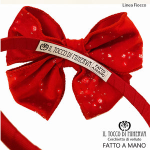 Cerchietto Bambina in velluto rosso Linea Fiocco – Fatto A Mano - Il Tocco di Minerva