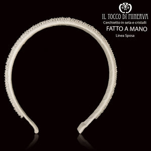 Cerchietto in seta e cristalli Hybrid Linea Sposa - Fatto a mano - Il Tocco di Minerva