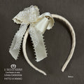 Kate Ceremony Line Headband in White Silk – Handmade