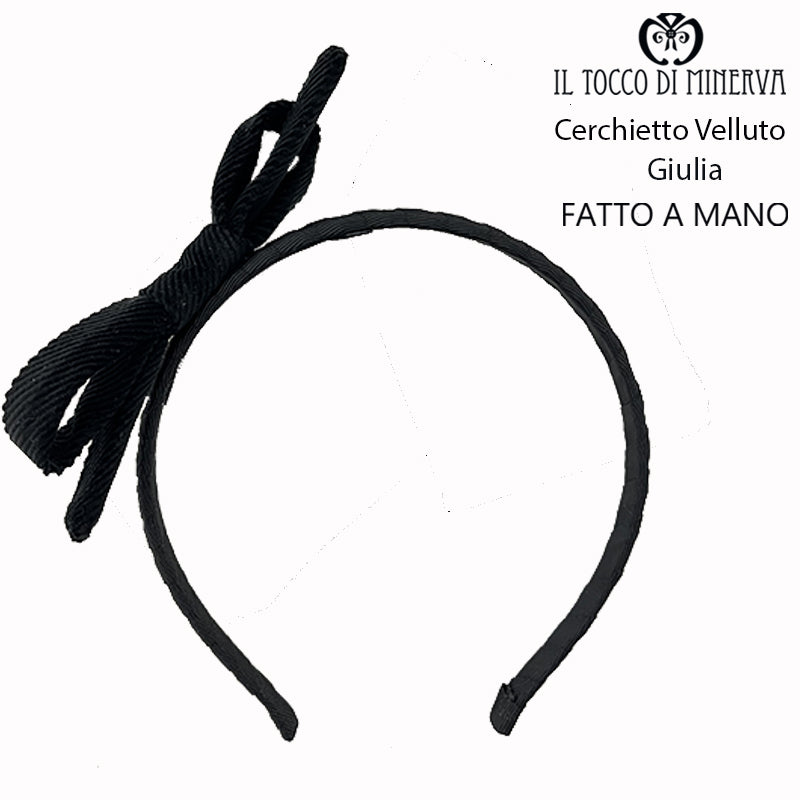 Cerchietto Bambina in velluto nero Giulia – Fatto A Mano
