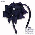 Cerchietto Linea Girandola in grosgrain blu notte – Fatto a Mano