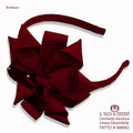 Cerchietto Linea Girandola in grosgrain bordeaux – Fatto a Mano