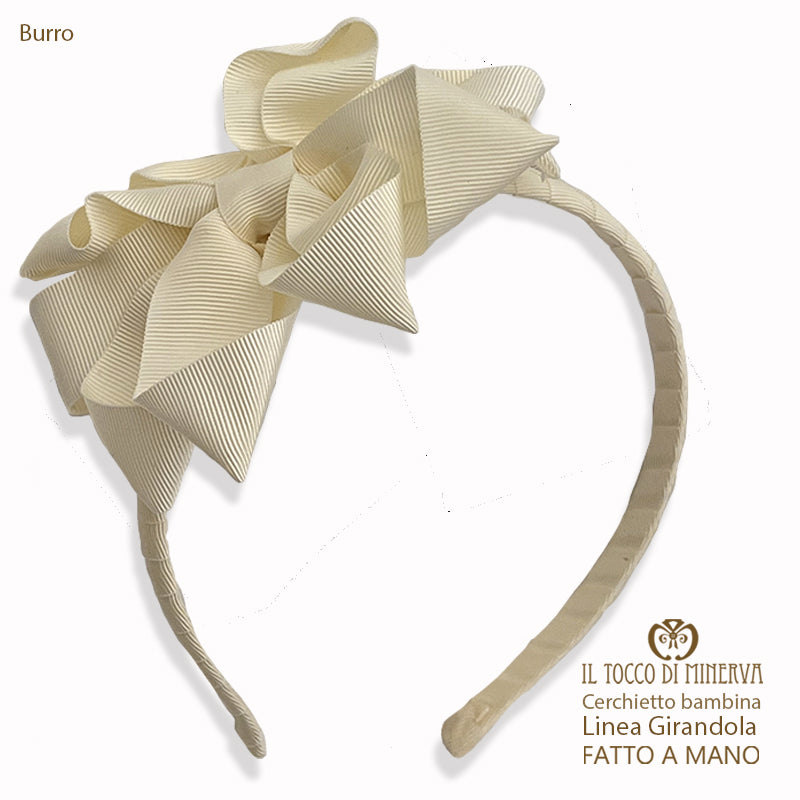Cerchietto Linea Girandola in grosgrain Burro – Fatto a Mano