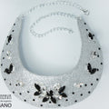 Collana ecopelle, swarovski, e argento Roberta Realizzata a mano – Handmade - Il Tocco di Minerva