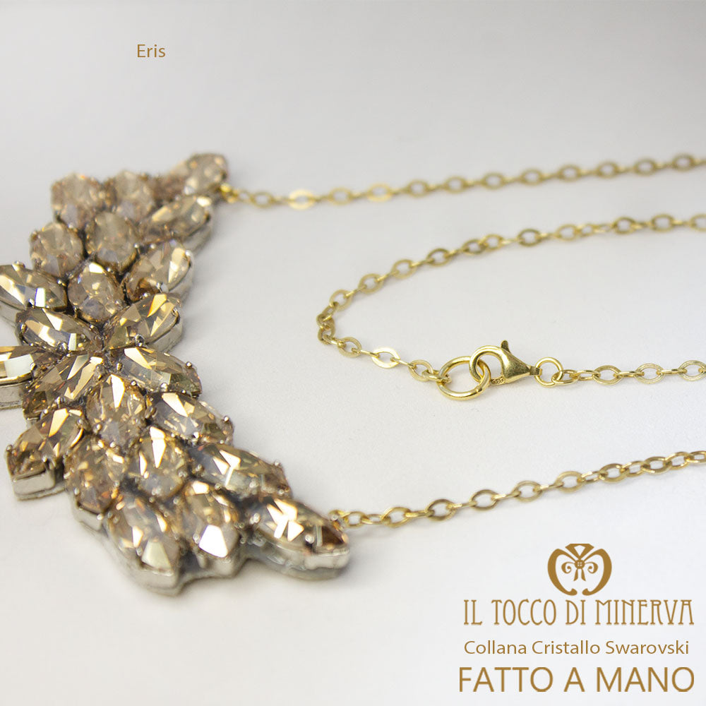 Collana Cristallo Swarovski Linea Sposa Eris Platino Realizzata a Mano - Il Tocco di Minerva
