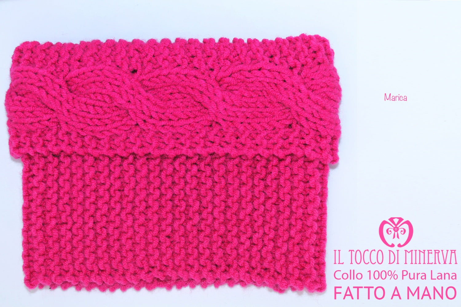 Sciarpa/Collo Lana Marica fucsia– realizzata a mano – HandMade - Il Tocco di Minerva