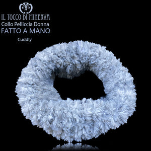 Collo pelliccia donna Cuddly bianco - Fatto a mano - Il Tocco di Minerva