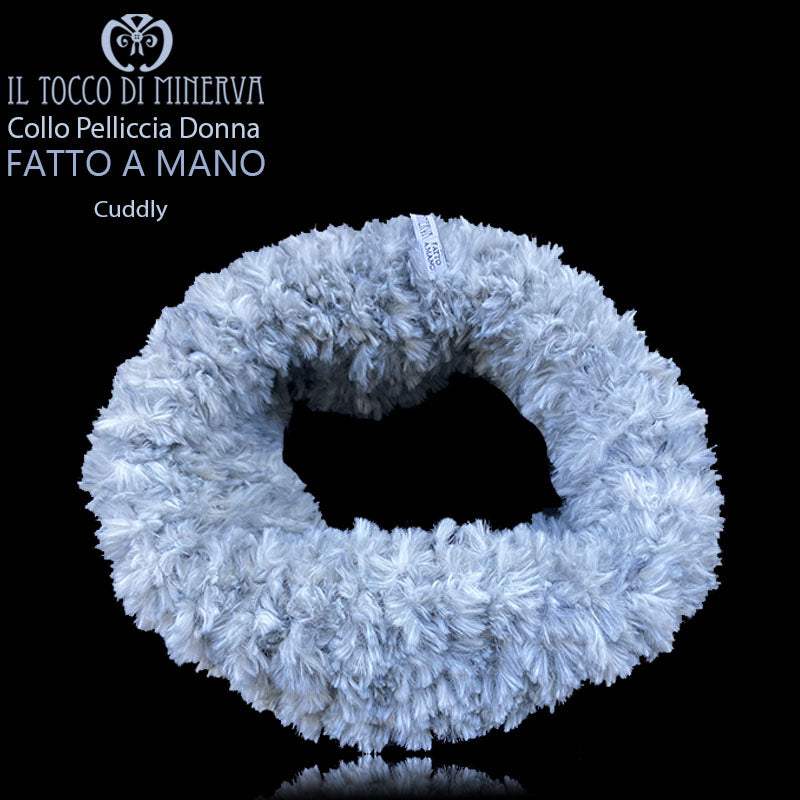 Collo pelliccia donna Cuddly bianco - Fatto a mano - Il Tocco di Minerva