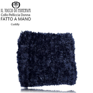Collo pelliccia donna Cuddly nero - Fatto a mano - Il Tocco di Minerva