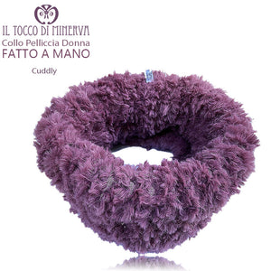 Collo pelliccia donna Cuddly rosa antico - Fatto a mano - Il Tocco di Minerva