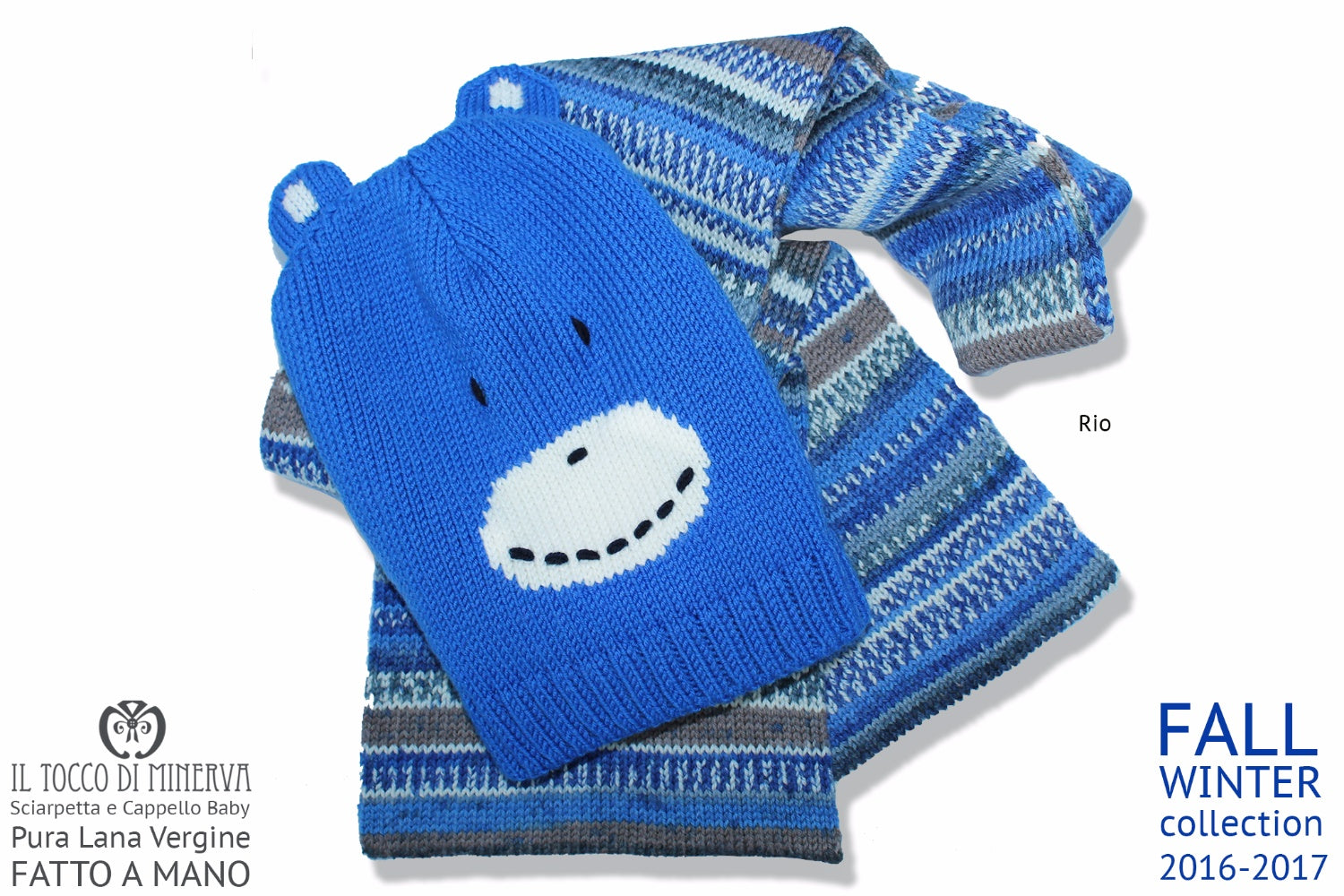 Completo Baby cappellino e sciarpetta Rio - realizzato a mano - HandMade - Il Tocco di Minerva