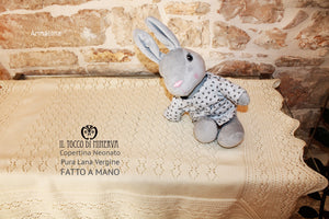 Copertina per Neonato Pura Lana Annalina - Fatto a mano - Il Tocco di Minerva