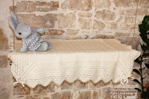 Copertina per Neonato Pura Lana Annalina - Fatto a mano - Il Tocco di Minerva