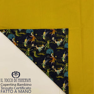 Copertina Neonato in Cotone Certificato Peter Pan senape - Fatto a Mano - Il Tocco di Minerva