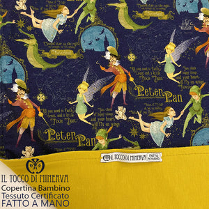 Copertina Neonato in Cotone Certificato Peter Pan senape - Fatto a Mano - Il Tocco di Minerva