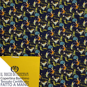 Copertina Neonato in Cotone Certificato Peter Pan senape - Fatto a Mano - Il Tocco di Minerva