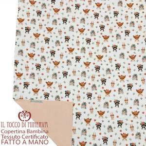 Copertina Neonato in Cotone Certificato Romantic - Fatto a Mano - Il Tocco di Minerva