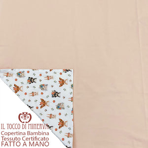 Copertina Neonato in Cotone Certificato Romantic - Fatto a Mano - Il Tocco di Minerva