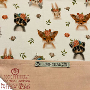 Copertina Neonato in Cotone Certificato Romantic - Fatto a Mano - Il Tocco di Minerva