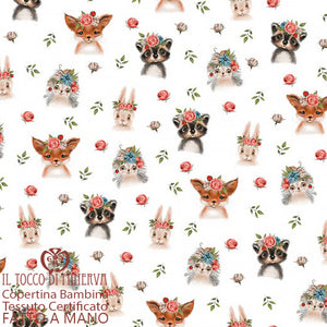 Copertina Neonato in Cotone Certificato Romantic - Fatto a Mano - Il Tocco di Minerva