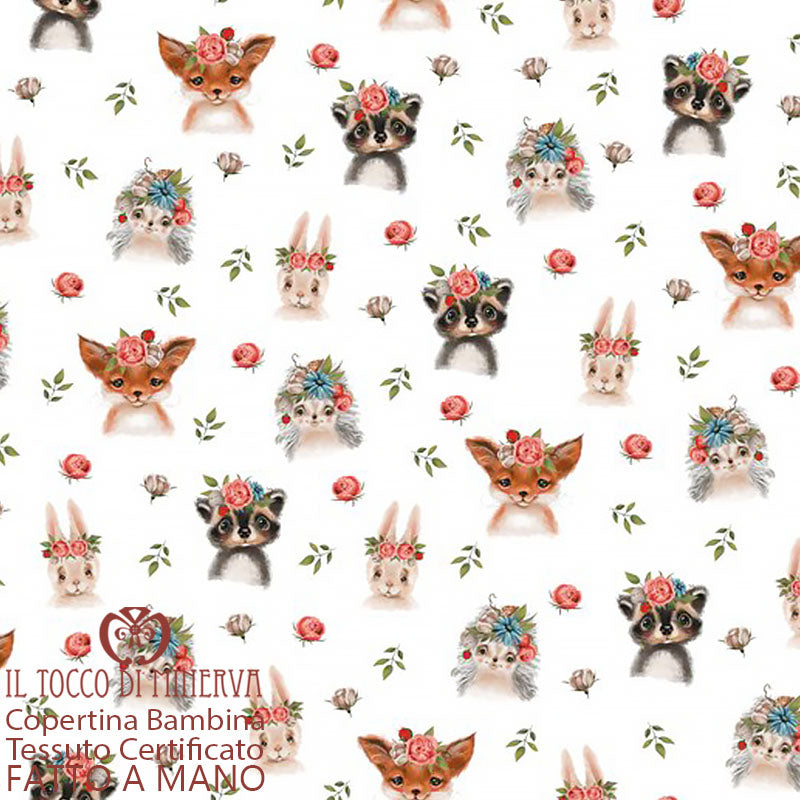 Copertina Neonato in Cotone Certificato Romantic - Fatto a Mano - Il Tocco di Minerva