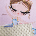 Copertina Bambina in Pile panna e Cotone Ballerina - Fatto a Mano - Il Tocco di Minerva