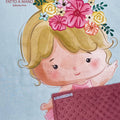 Copertina Bambina in Pile rosa antico e Cotone Ballerina Fiori - Fatto a Mano - Il Tocco di Minerva