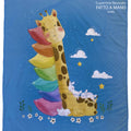 Copertina Neonato in Pile e Cotone Giraffa - Fatto a Mano - Il Tocco di Minerva