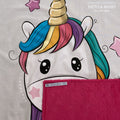 Copertina Bambina in Pile stelle fucsia e Cotone unicorno stelle - Fatto a Mano - Il Tocco di Minerva