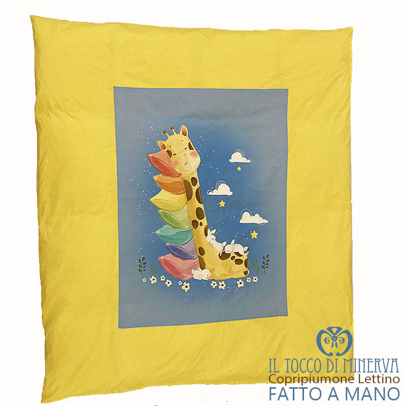 Copripiumone da bambino Giraffa letto singolo 160 cm. x 140 cm. - Fatto a Mano - Il Tocco di Minerva