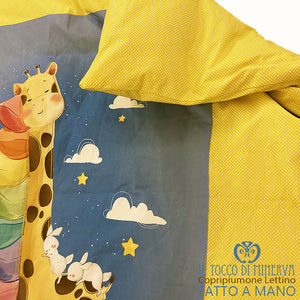 Copripiumone da bambino Giraffa letto singolo 160 cm. x 140 cm. - Fatto a Mano - Il Tocco di Minerva