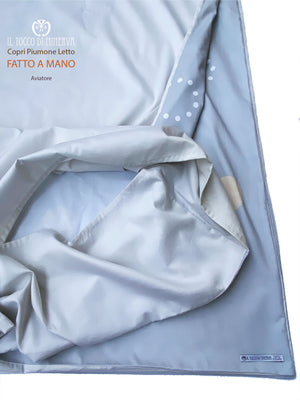 Copripiumone da bambino Aviatore letto singolo 150 cm. x 200 cm. - Fatto a Mano - Il Tocco di Minerva