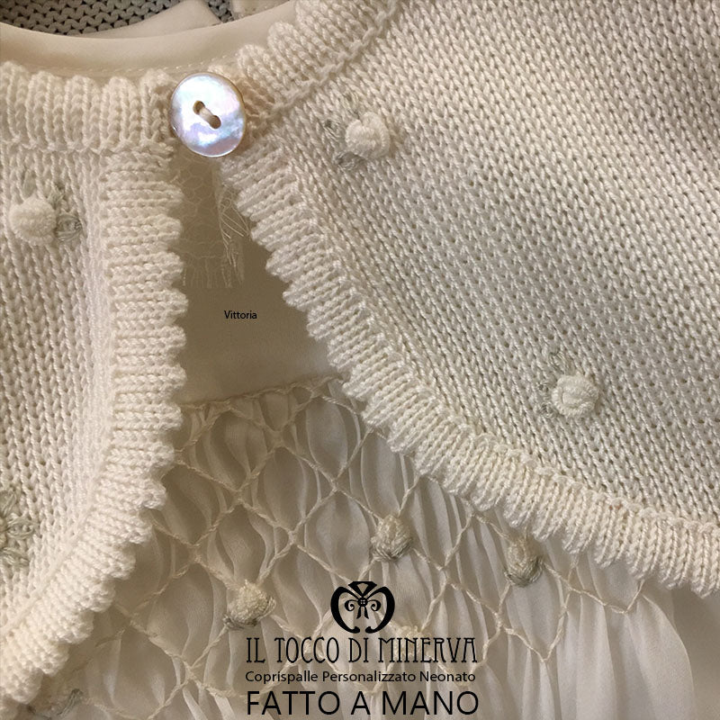 Coprispalle Neonato in cotone Vittoria - Fatto a Mano - Il Tocco di Minerva