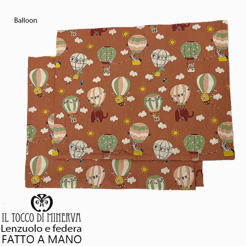 Lenzuolo con Federa bimba balloon - Fatto a Mano - Il Tocco di Minerva
