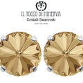 Orecchini Cristallo Swarovski a Lobo 10 mm colore Oro – Fatto a Mano - Il Tocco di Minerva