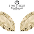 Orecchini Cristallo Swarovski a Lobo 15x7 mm Navetta colore Cipria – Fatto a Mano - Il Tocco di Minerva