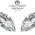 Orecchini Cristallo Swarovski a Lobo 15x7 mm Navetta colore Cristallo – Fatto a Mano - Il Tocco di Minerva