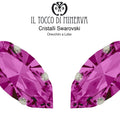 Orecchini Cristallo Swarovski a Lobo 15x7 mm Navetta colore fucsia – Fatto a Mano - Il Tocco di Minerva