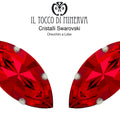 Orecchini Cristallo Swarovski a Lobo 15x7 mm Navetta colore Rosso – Fatto a Mano - Il Tocco di Minerva