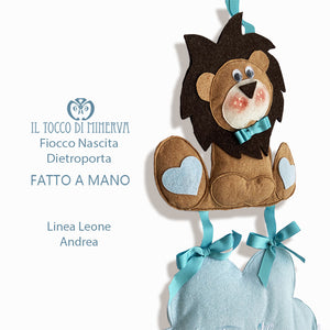 Fiocco Nascita dietro porta linea Leone - Fatto a Mano - Il Tocco di Minerva