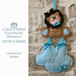 Fiocco Nascita dietro porta linea Leone - Fatto a Mano - Il Tocco di Minerva