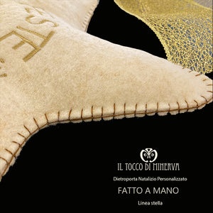 Dietro porta natalizio personalizzato linea stella - Fatto a mano - Il Tocco di Minerva