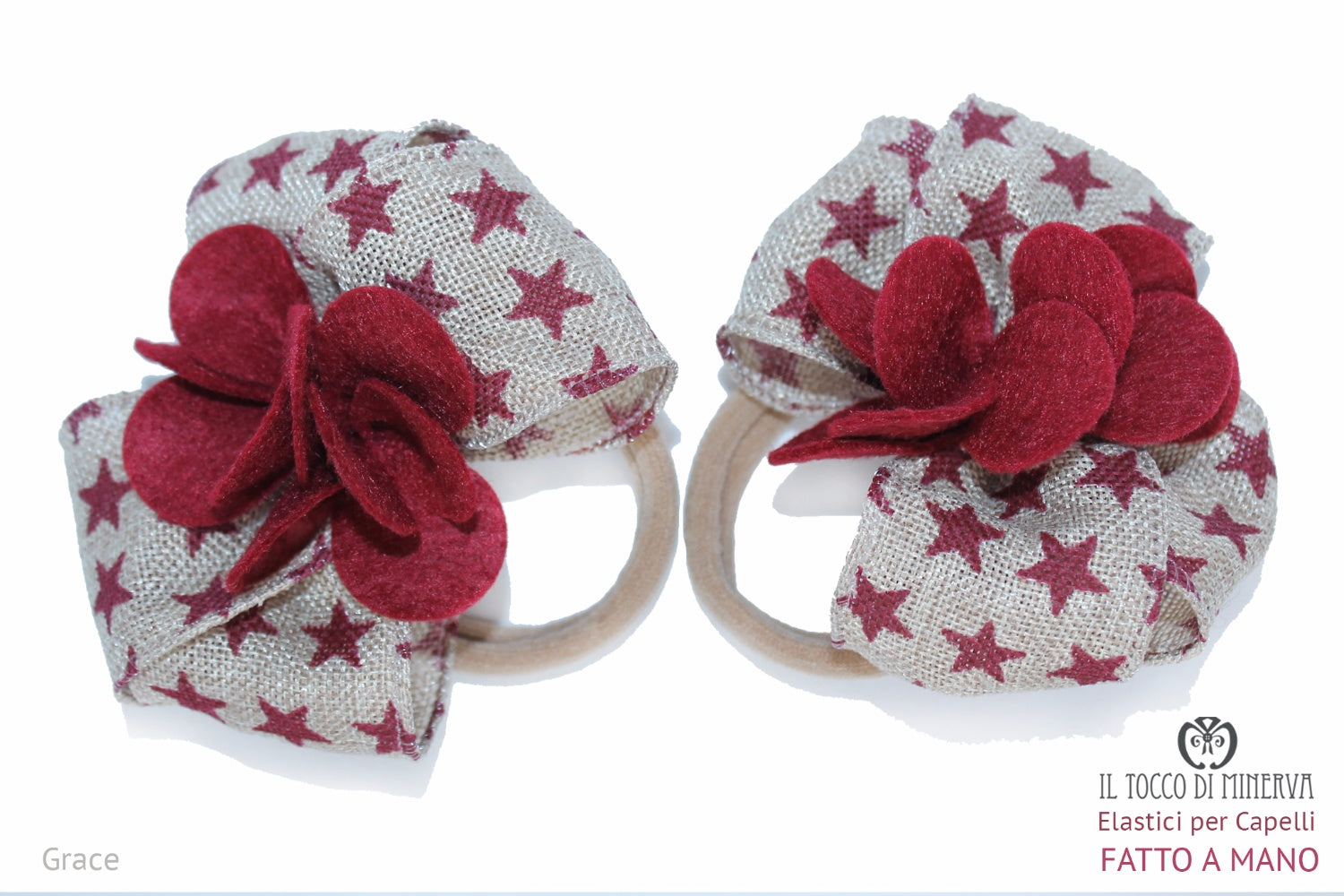 Elastico per capelli bordeaux Grace Realizzato a mano - Handmade - Il Tocco di Minerva
