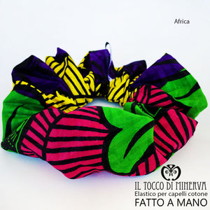 Elastico per capelli cotone Africa - Realizzato a mano - Il Tocco di Minerva