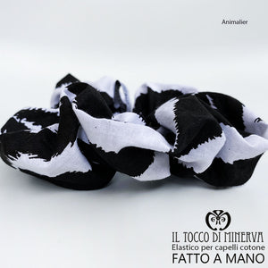 Elastico per capelli cotone Animalier zebrato - Realizzato a mano - Il Tocco di Minerva